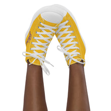 Load image into Gallery viewer, Zapatillas de lona de caña alta para mujer amarillo
