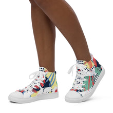 Load image into Gallery viewer, Zapatillas de lona de caña alta para mujer estampado con lunares
