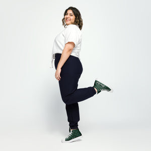 Zapatillas de lona de caña alta para mujer cuadros verde