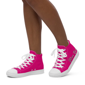 Zapatillas de lona de caña alta para mujer medium violet red