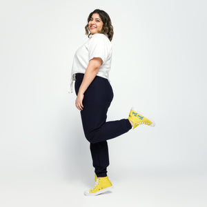 Zapatillas de lona de caña alta para mujer amarillo margarita
