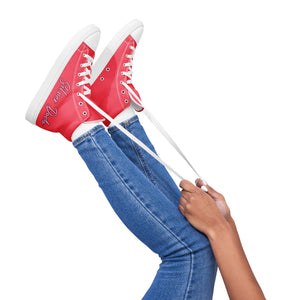 Zapatillas de lona de caña alta para mujer radical red