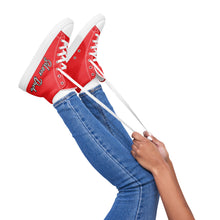 Load image into Gallery viewer, Zapatillas de lona de caña alta para mujer rojo alizarina
