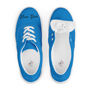 Zapatillas de lona con cordones para mujer azul marino claro